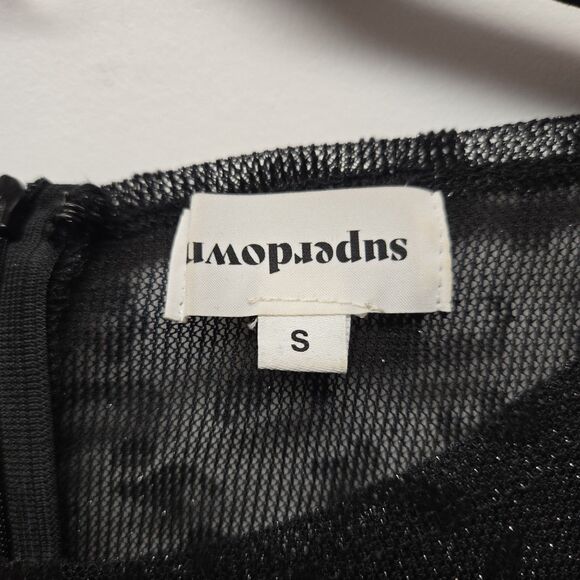 Superdown Kimberly Mesh Velvet Mini Dress Black sz Small Cheetah Leopard 90s Y2K - Picture 9 of 12